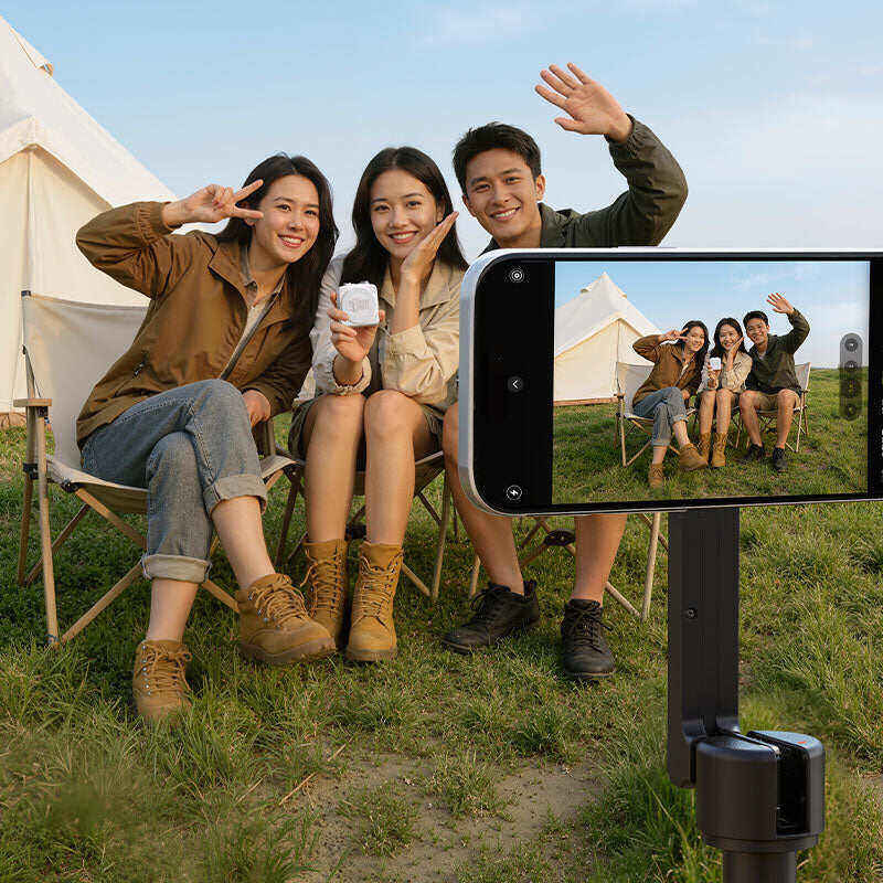 Picture of Ulanzi VM02 Wireless Magnetic Selfie Monitor Screen is a compact device that mounts to the back of your smartphone