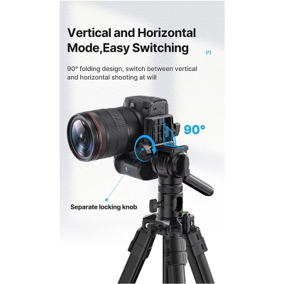 Picture of Ulanzi MT-65 1.76M Horizontal Tripod with 30M Remote Control DSLR Camera Phone Video Tripod Extended Arm for Livestream Shooting-Black