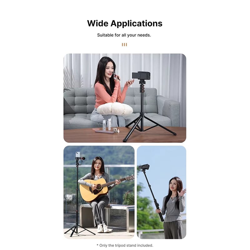 Picture of Ulanzi TB64z / TB64 1.6M Selfie Stick Tripod Kit Extended Tripod Stand for Gopro Sony Canon DSLR Camera-Black
