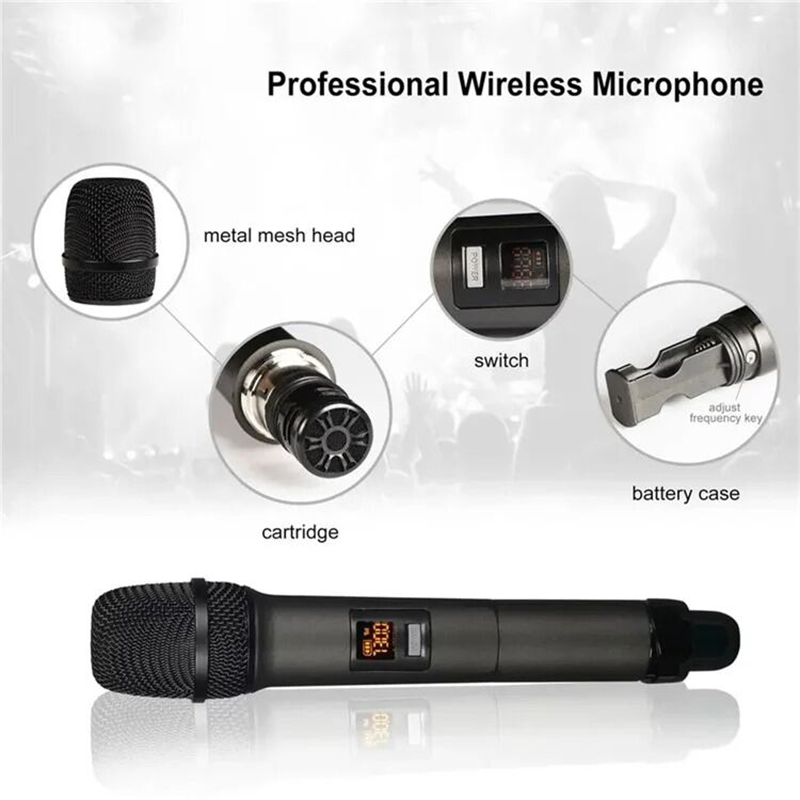 Picture of SHENGFU W-15 High Quality Microphone Studio universal microphone wireless microphone for Karaoke Machine/PA Speakers System/Mixer/Speech/Church/Wedding