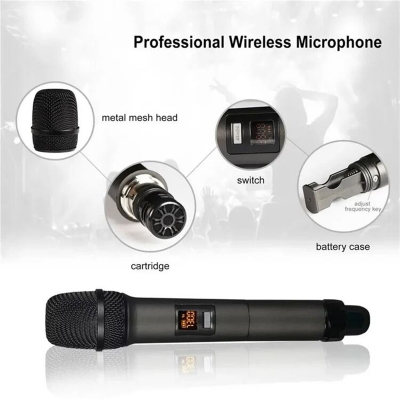Picture of SHENGFU W-15 High Quality Microphone Studio universal microphone wireless microphone for Karaoke Machine/PA Speakers System/Mixer/Speech/Church/Wedding