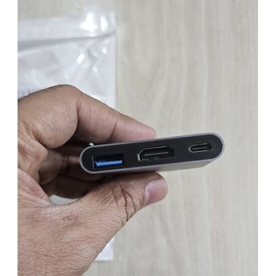 Picture of Type C to HDMI with PD Charging and USB 3.0 Adapter-Grey
