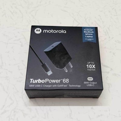 Picture of Motorola Turbo Power 68W USB-C Charger with Ganfast Technology EU pin-Black