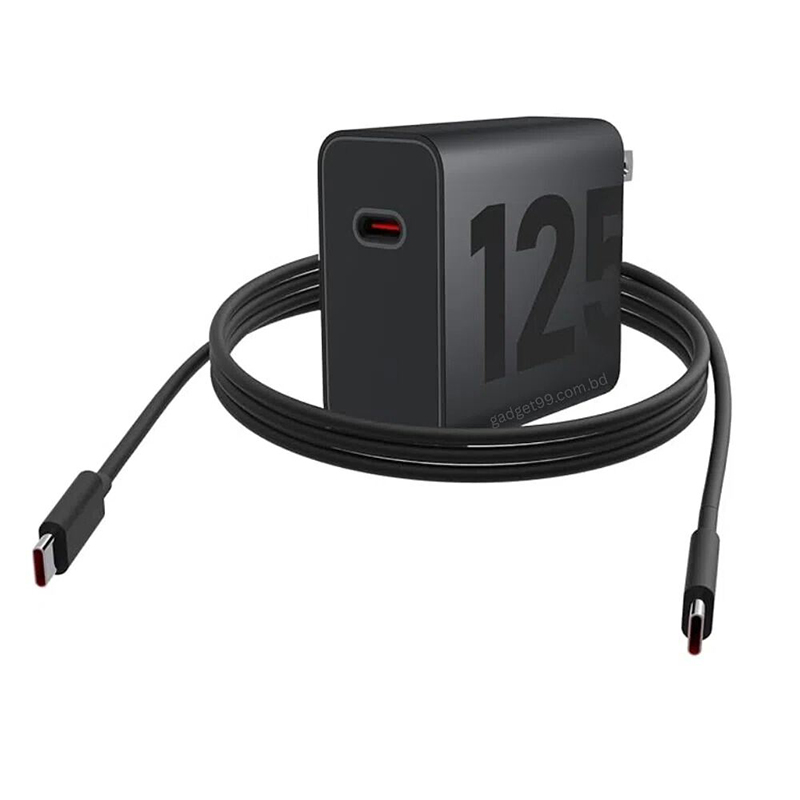 Picture of Motorola TurboPower 125W GaN Charger with 6.5A e-Marked USB-C to USB-C Cable-Black
