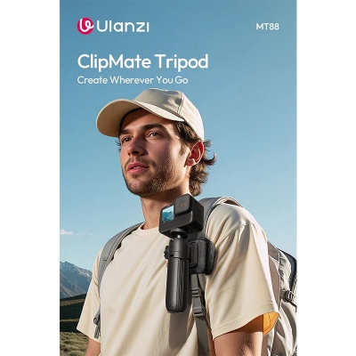 Picture of ULANZI MT88 Small Camera Tripod, Mini 3-in-1 Selfie Stick w Backpack Mount Shoulder Strap, 3-Sect Adjustable Tabletop Handheld Tripod Holder f Action Camera, DJI Pocket3, Xtra Muse, Insta 360 X5-Black