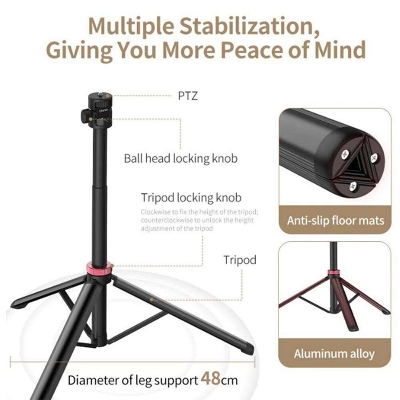 Picture of Ulanzi MT-79 Extendable Tripod with 1/4'' Screw for DSLR Camera Smartphone Fill Light Microphone Tripod-Black