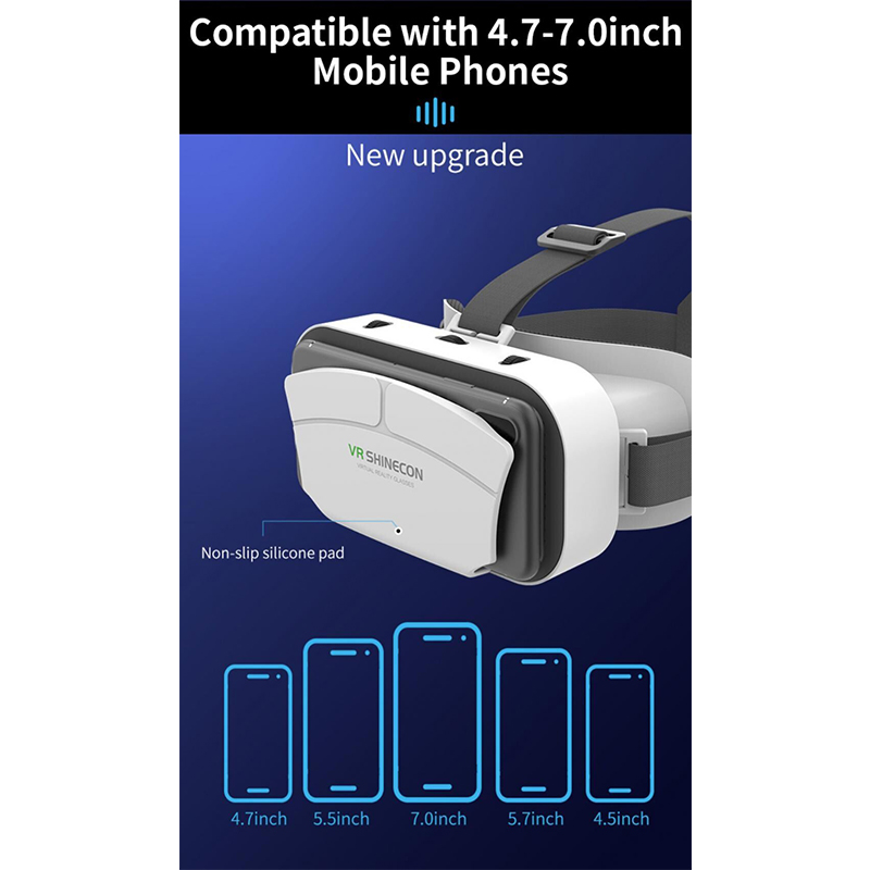Picture of G12 VR Glasses 4.5 to 7 .0 inch 3D Virtual Reality Gaming Glasses Headset Helmet Goggles Lenses Smart For IOS Android Smartphone-White