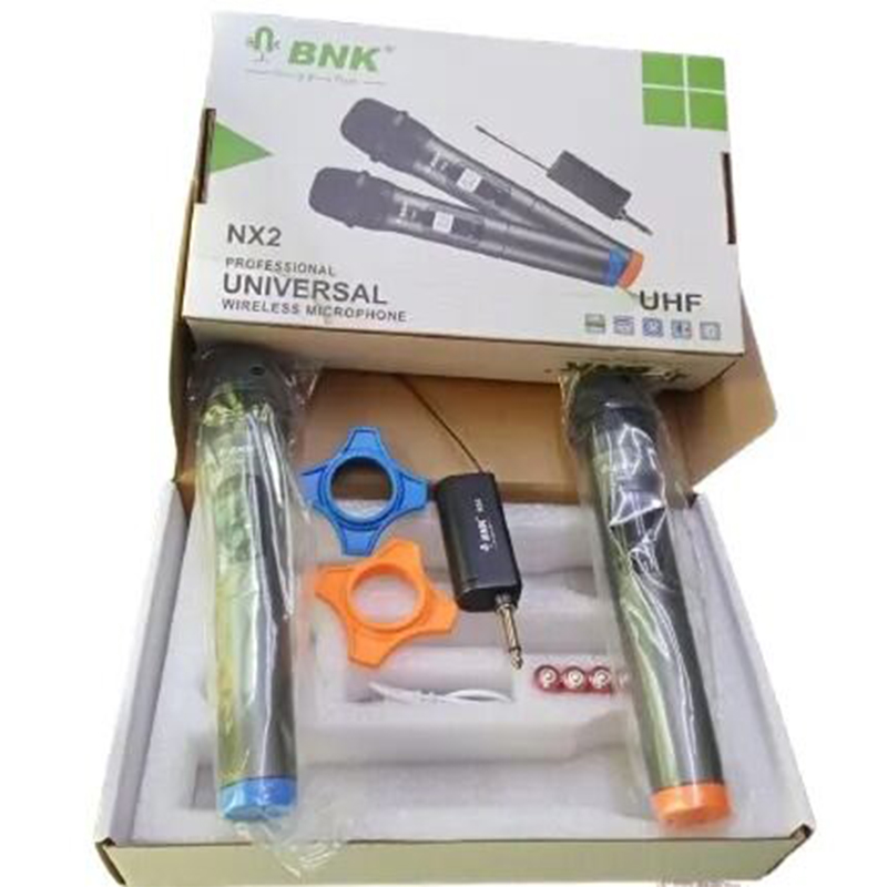 Picture of Bnk NX2 Professional Sound Quality Universal Digital Wireless UHF frequency  Dual Microphone with Rechargeable Receiver-Grey