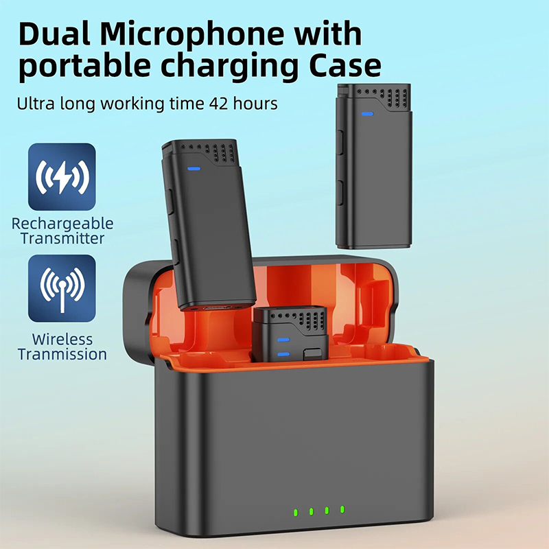 Picture of Jmary MW-16 2.4G Wireless Dual 3 in 1 Wireless Lapel Microphone For iPhone Type C DSLR-Black