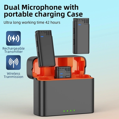 Picture of Jmary MW-16 2.4G Wireless Dual 3 in 1 Wireless Lapel Microphone For iPhone Type C DSLR-Black