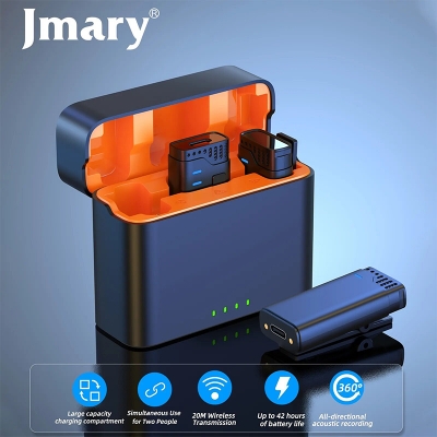 Picture of Jmary MW-16 2.4G Wireless Dual 3 in 1 Wireless Lapel Microphone For iPhone Type C DSLR-Black