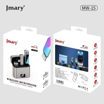 Picture of Jmary MW-15 2.4G wireless Microphone for Mobile (Type-C) with Charging Case Silver Colour-Silver