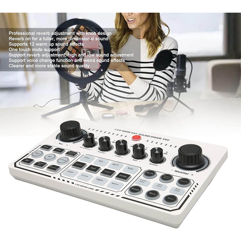 Picture of X50 Professional Sound Card, Audio Studio Recording, Interface Mixers, Music Card Live Mobile Phone, PC-Multicolor