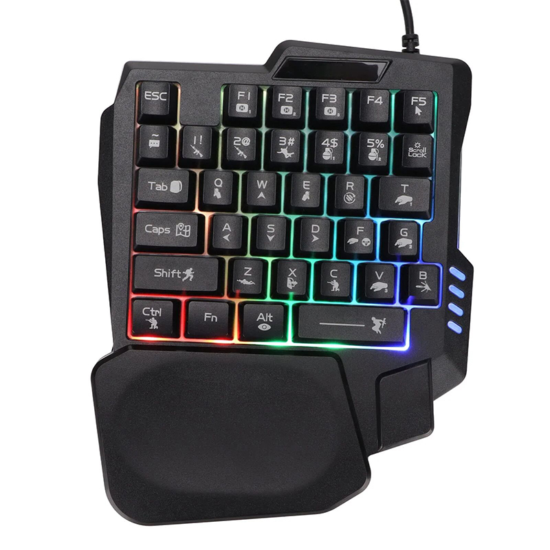 Picture of PUBG Mobile Game Accessories 5 In 1 Combo Gaming Keyboard And Mouse Wireless Bluetooth For PC Smartphone-Black
