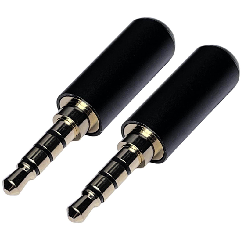 Picture of Copper 4 Pole 3.5MM Plug Male Headphone Jack with Clip 3.5MM Stereo Audio Connector for 4mm Cable Adapter 5 pcs  Multicolour-Multicolor