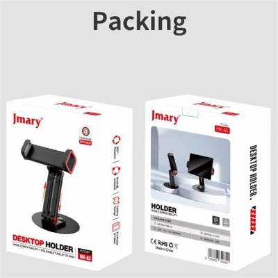 Picture of JMARY MK-63 360 Degree Rotating Foldable Desktop Stand Holder for Phone/Tablet-Black