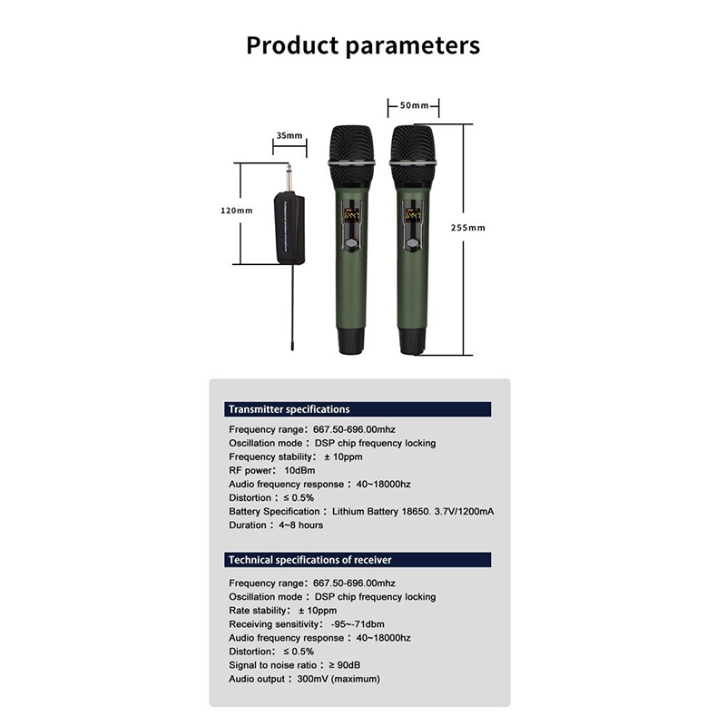 Picture of Shengfu cp-110 cd dual wireless hand microphone For journalist Black-Black