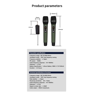 Picture of Shengfu cp-110 cd dual wireless hand microphone For journalist Black-Black