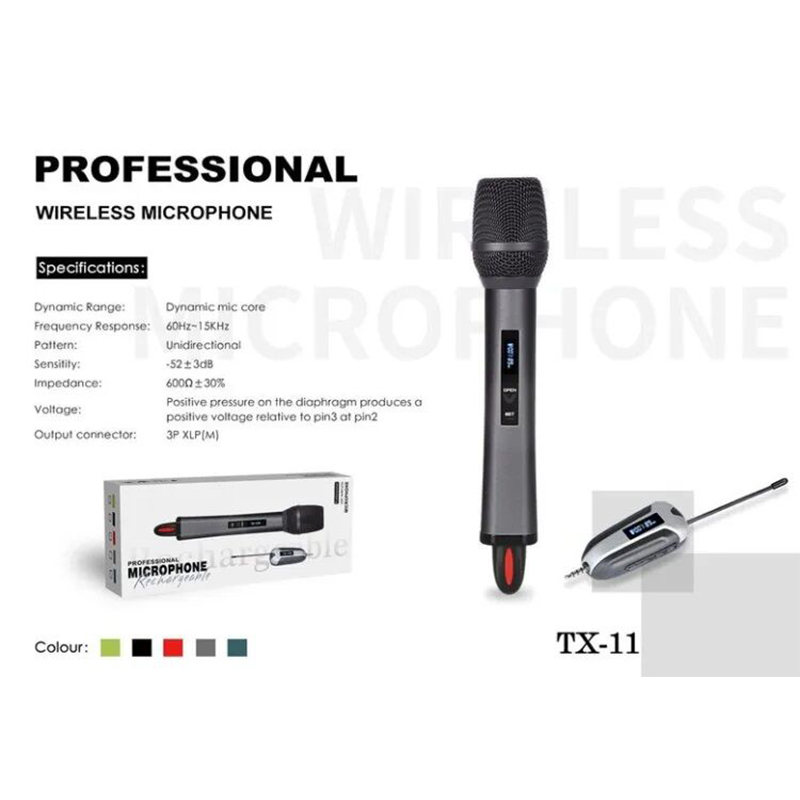 Picture of Shengfu TX-11 Wireless Rechargeable Microphone Black-Black