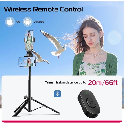 Picture of Ulanzi MT-70 Selfie Stick Tripod with Remote Control 360° Rotation Portrait Landscape for phone photograph Livestreaming vlog-Black