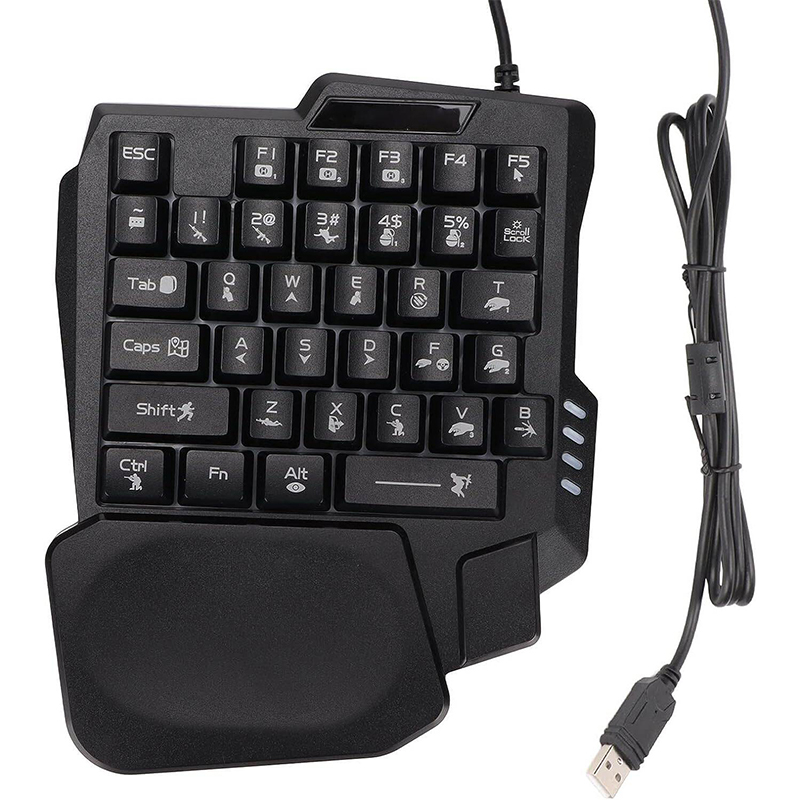 Picture of One-Handed USB RGB Gaming Keyboard 35 Keys Gaming Keyboard, K13 Gaming Keypad-Black