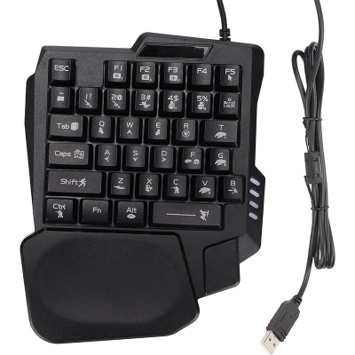 Picture of One-Handed USB RGB Gaming Keyboard 35 Keys Gaming Keyboard, K13 Gaming Keypad-Black