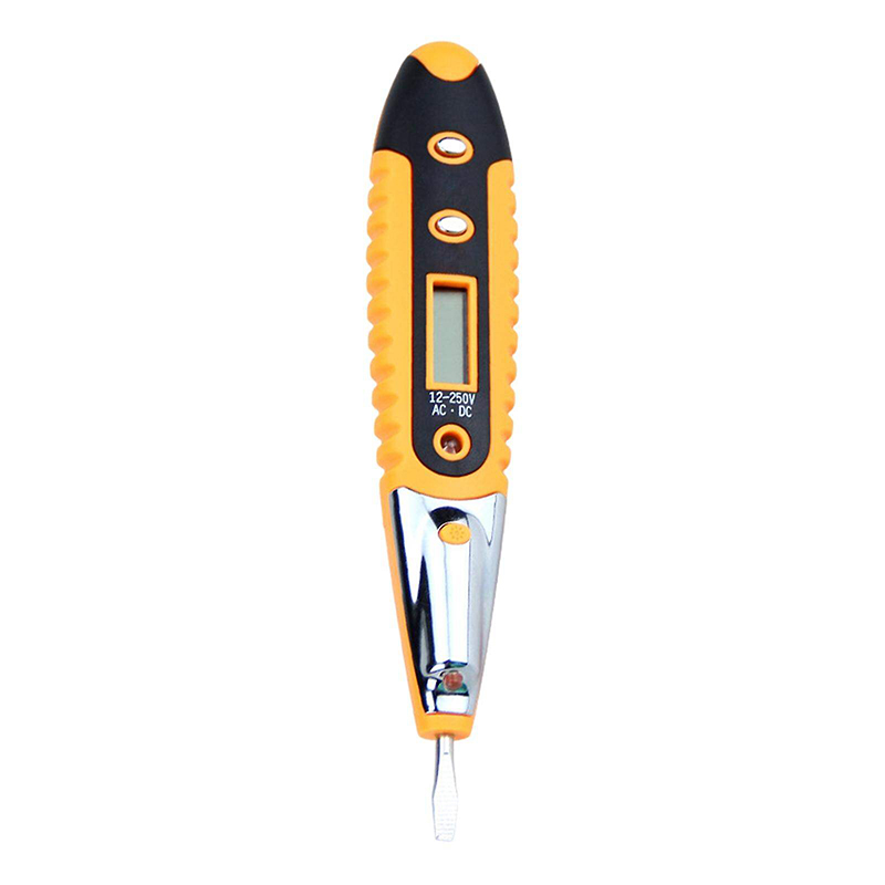 Picture of Voltage Tester Digital AC DC 12-220V Non-Contact Voltage Detector Tester Pen With Night Sight Induction Test Multi Sensor LCD Display Voltmeter-Yellow