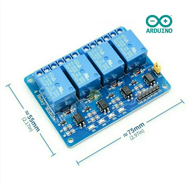 Picture of Arduino 4 channel relay module 5V control board with optocoupler  Relay Output 4 way relay module-Multicolor