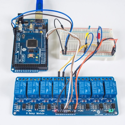 Picture of Arduino 8 Channel Relay Module 8-Channel Relay Control Board 5V 10A Relay Module Blue-Blue