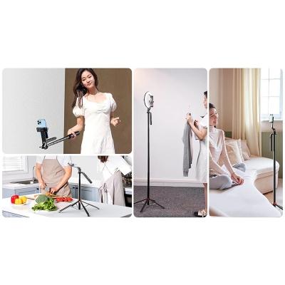 Picture of Ulanzi MA09 Selfie Stick Tripod, 71" Extendable Phone Tripod with Romote, Portable Cellphone Stand Tripod Quadrapod & iPhone Tripod, 3-in-1 Upgraded Travel Tripod for iPhone/Samsung/Camera/GoPro-Black