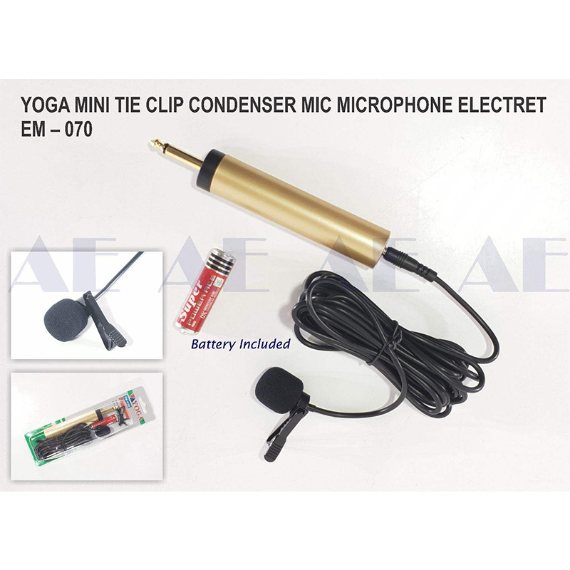Picture of YOGA EM-070 Mini Tie Clip Condensor Microphone-Multicolor