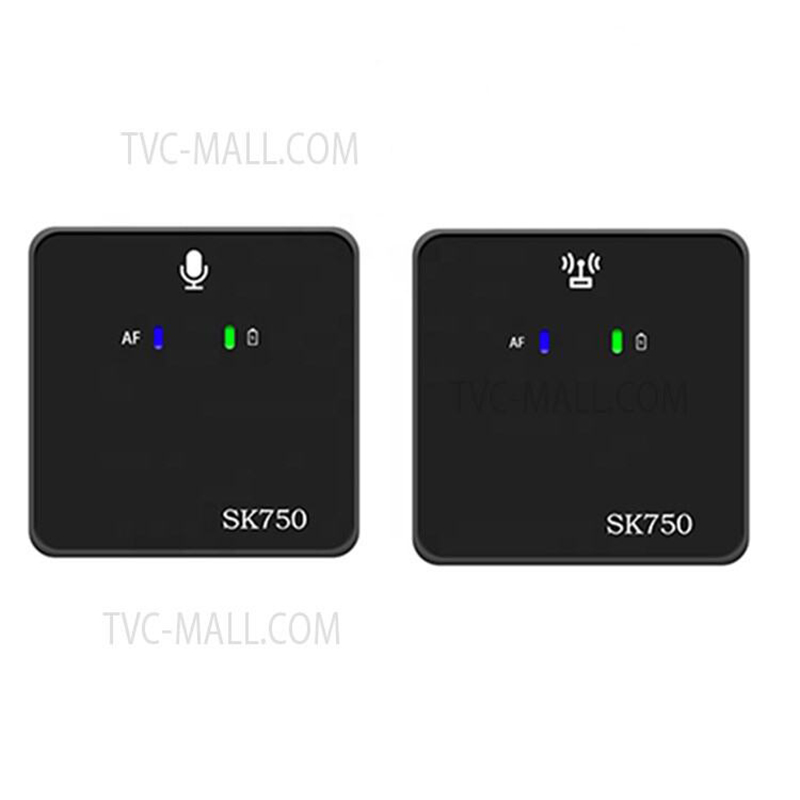 Picture of SK750 Wireless Lavalier Microphone for Phone DSLR Camera Smartphone 2.4GHz Wireless Mic Recording for Vlog-Black