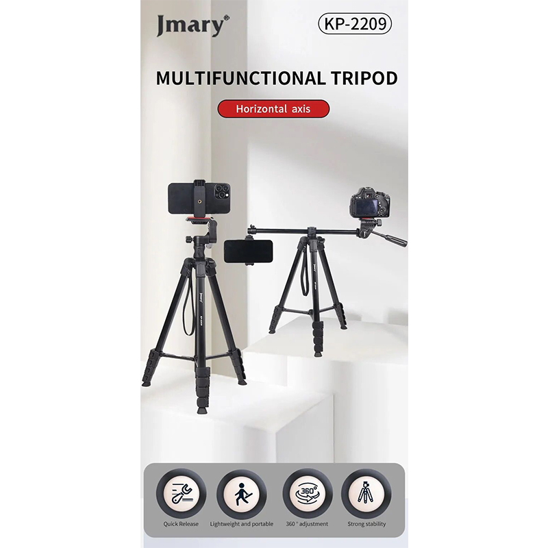 Picture of KP - 2209 1.7M Horizontal Axis Tripod for camera & mobile for Live Streaming Vlogging-Black