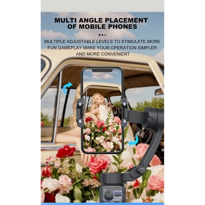 Picture of F11 Lite 3-Axis Gimbal Stabilizer for Smartphone,Handheld Gimbal Tripod for iPhone&amp;Andriod with Fill Light,AI Auto Face/Object Tracking,Foldable Rotating Stabilizer for Phone Video Recording,Vlogging-Black