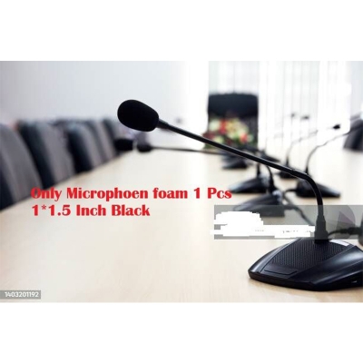 Picture of Microphone Windscreen Sponge Cover Mic Foam Cap for Gooseneck Meeting Mic 1 pices (1*1.5 Inch )  Black-Black