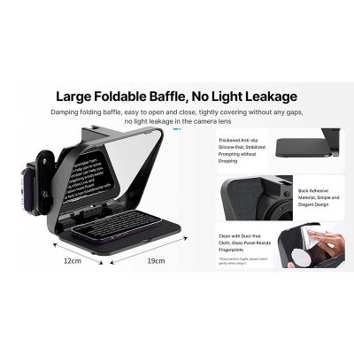 Picture of Ulanzi RT02 Universal Teleprompter For Tablets And Smartphones With Remote Control black-Black