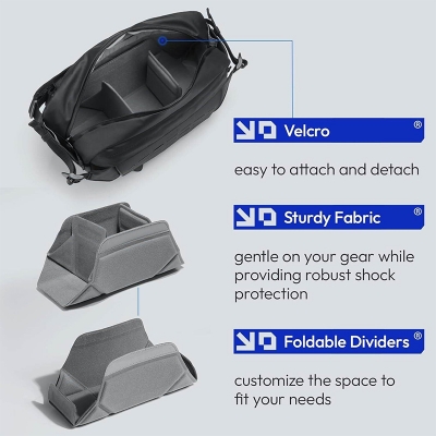 Picture of Ulanzi AB02 TAI Outdoor Sling Bag 9L Photography Pouch Large Capacity Carry Casual Bag for Camera Lens Accessories-Black