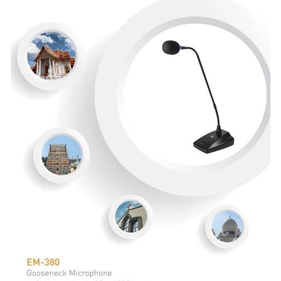 Picture of EM-380 TOA Gooseneck Microphone for Meeting Classroom lecture mosque tafsir madrasah factory-Black