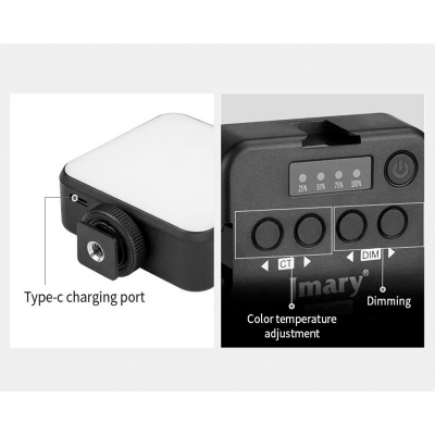 Picture of JMARY FM-59R Dimmable Video Recording Mini Fill Light with 3 Cold Shoe Mounts-Black