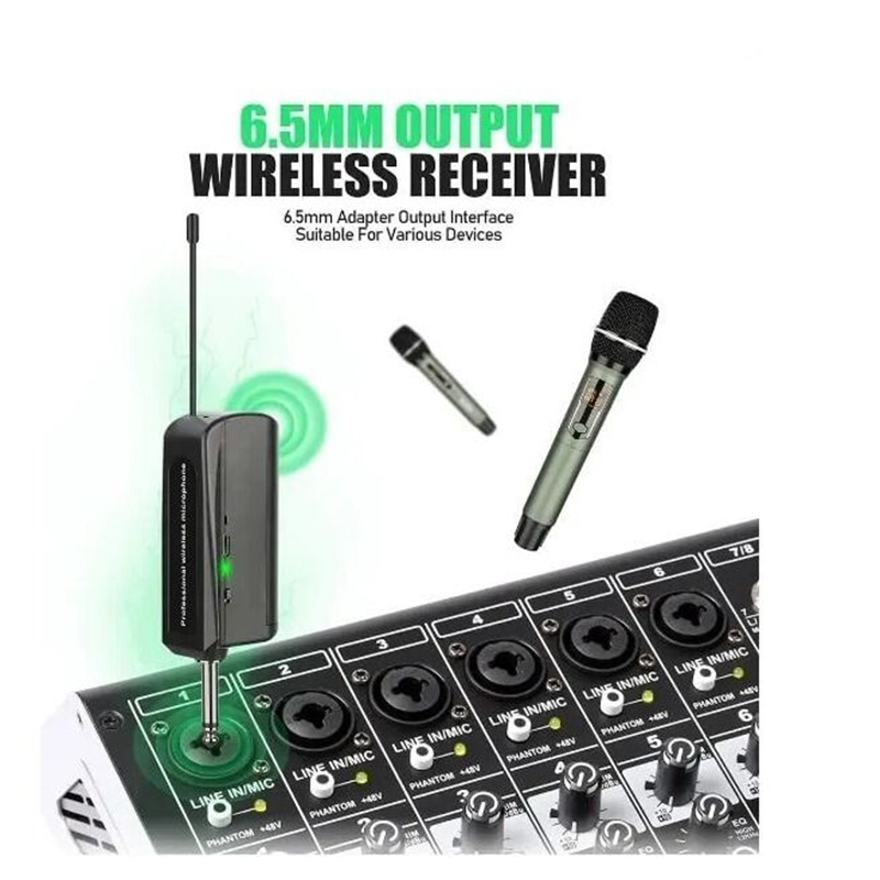 Picture of SHENGFU CP-113CD Professional Rechargeable UHF Wireless Microphone Studio universal microphone hot selling wireless microphone-Black