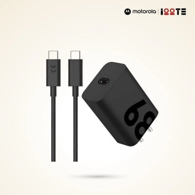 Picture of Motorola Turbo Power 68W USB-C Charger with Ganfast Technology EU pin-Black