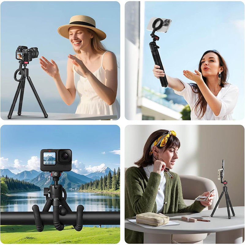 Picture of Ulanzi MT30 Magnetic Flexible Tripod For GoPro Magsafe Phone DSLR Camera iPhone 16 Fill Light Octopus Teleprompter Stand Holder-Black