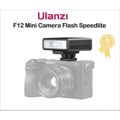 Picture of ULANZI F12 Mini Flash, GN12/CCT 5600K Camera Speedlite Flash for Canon Fuji Sony Nikon Panasonic Olympus Pentax, Single Contact Universal Hot Shoe Mount Flashlight, NOt Compatible with Sony ZV-1F