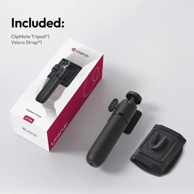 Picture of ULANZI MT88 Small Camera Tripod, Mini 3-in-1 Selfie Stick w Backpack Mount Shoulder Strap, 3-Sect Adjustable Tabletop Handheld Tripod Holder f Action Camera, DJI Pocket3, Xtra Muse, Insta 360 X5-Black