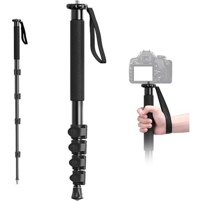 Picture of Ulanzi-TB12 Aluminum Monopod Tripod Stand for DSLR Camera Sony Portable Lightweight Extendable Climbing Pole 5 Sections-Black