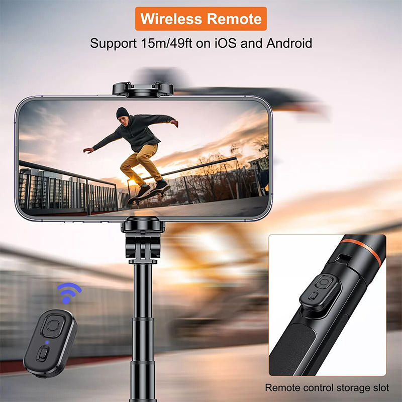 Picture of VRIG TP19 Selfie Stick with Tripod Wireless Remote Extendable Phone Tripod Stand-Black