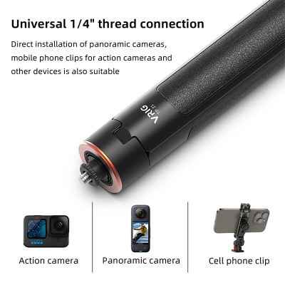 Picture of VRIG TP-21 Selfie Stick Tripod 1.4M Action Camera for Insta360 GoPro Hero 10 9 8 7 AKASO SJCAM OSMO Action Cameras-Black