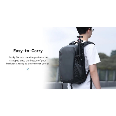 Picture of 2 in 1 Camera Phone Video Tripod - ULANZI TT51 Portable Tripod Stand I 360° Rotable Ball Head I Hidden Cold Shoe Phone Holder I 600g Lightweigt I 1.38m/51in Long I 5 Section Extenable Vlog Tripod-Black