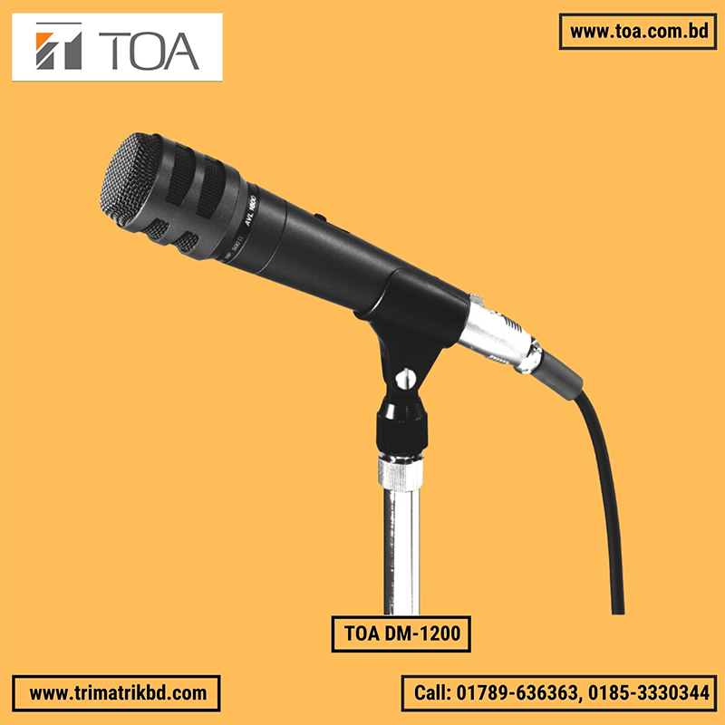 Picture of TOA DM-1200 Wired Unidirectional Dynamic Microphone Black-Black