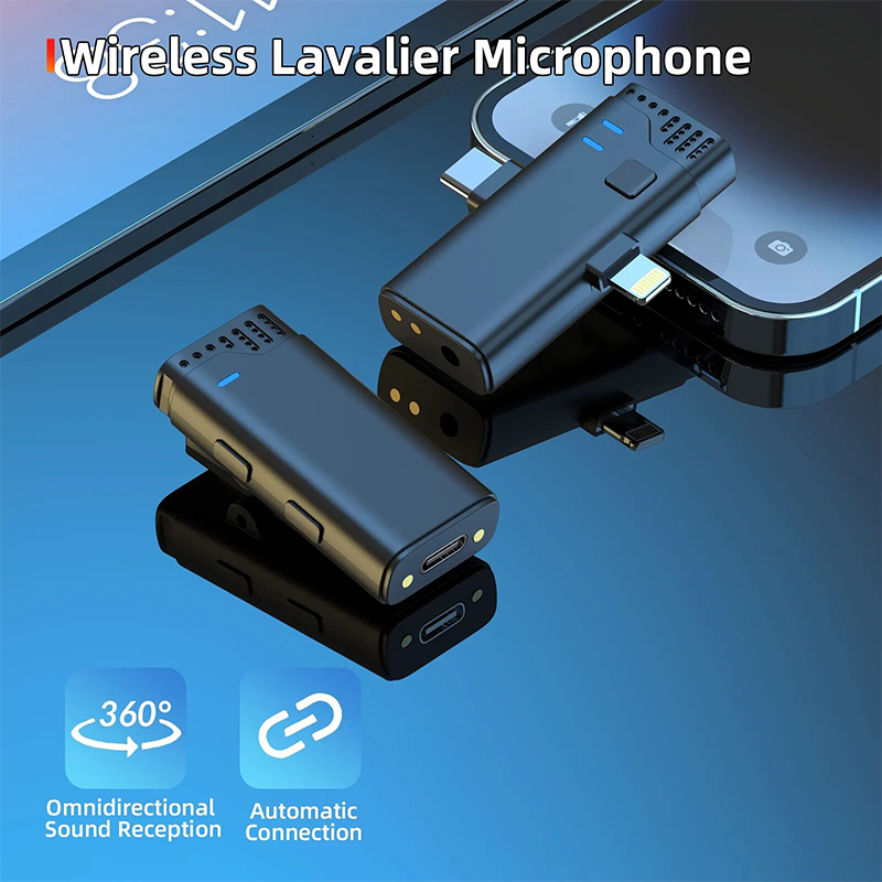 Picture of Jmary MW-16 2.4G Wireless Dual 3 in 1 Wireless Lapel Microphone For iPhone Type C DSLR-Black